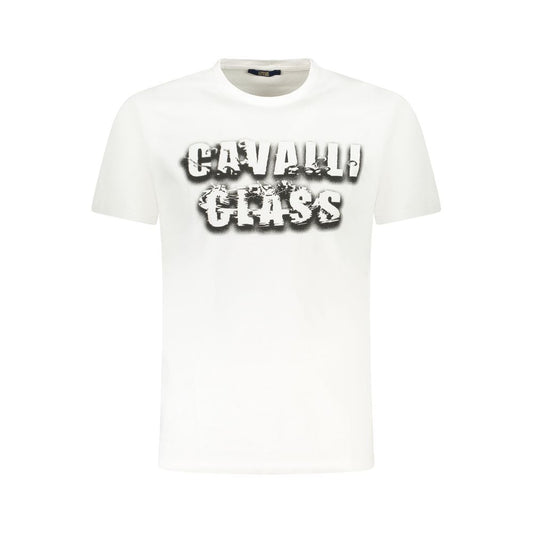 Cavalli Class White Cotton Men T-Shirt Mens T-Shirt