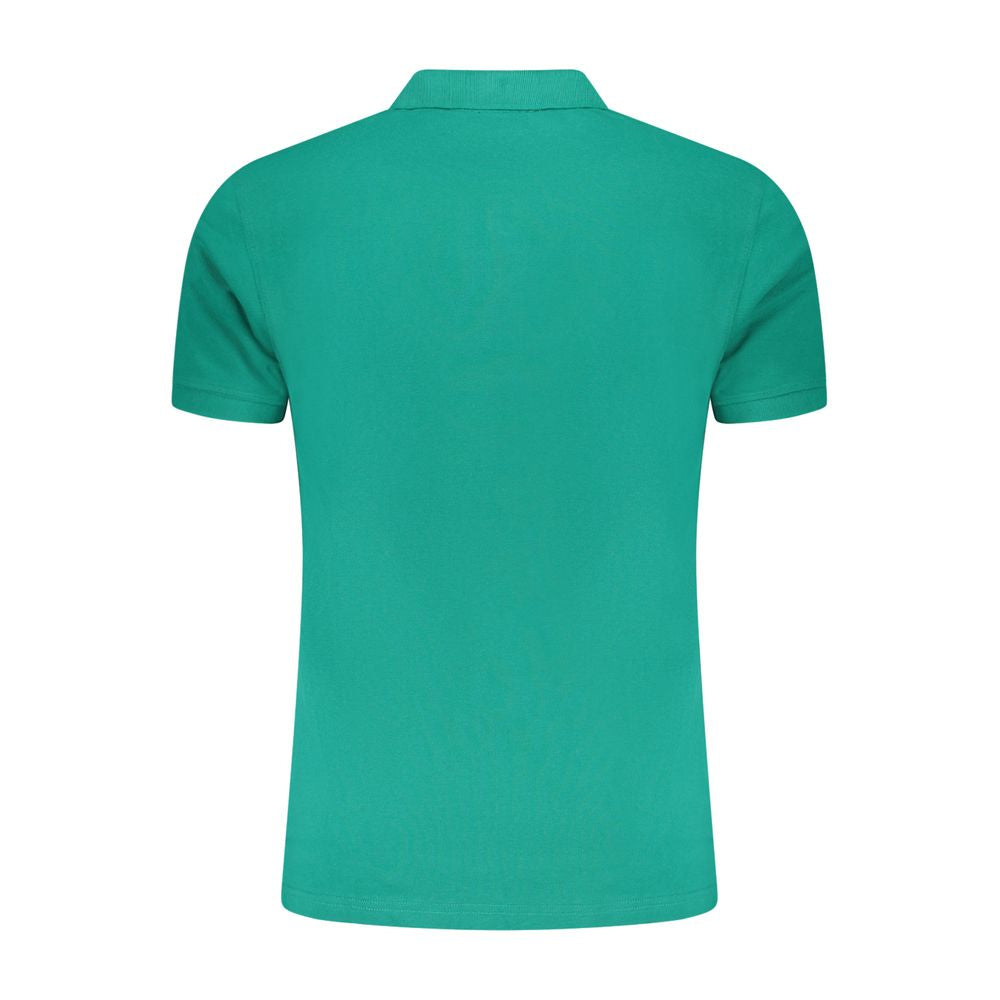 Cavalli Class Green Cotton Polo Shirt