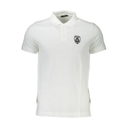Cavalli Class White Cotton Polo Shirt