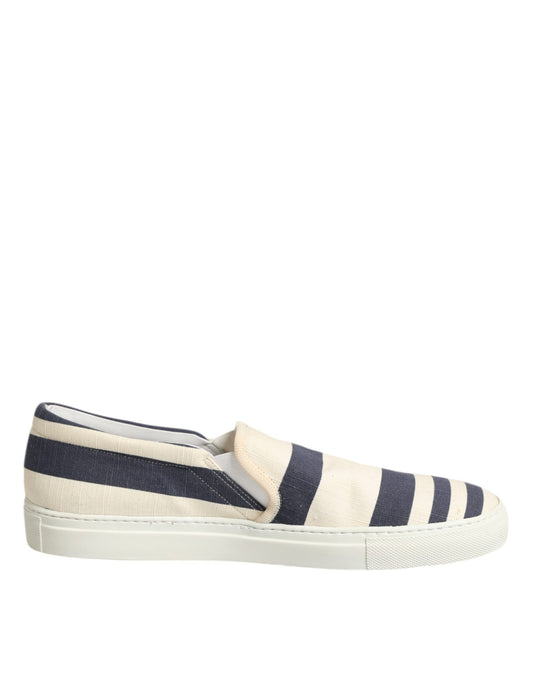 Jucca Blue White Striped Canvas Men Low Top Casual Shoes