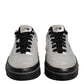 HIDE & JACK Metallic Silver Low Top Lace Up Sneakers Shoes