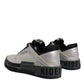 HIDE & JACK Metallic Silver Low Top Lace Up Sneakers Shoes