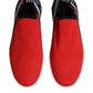 Dolce & Gabbana Red Logo Low Top Slip On Men Sneakers Shoes