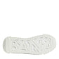 Dolce & Gabbana White Logo Print Lace Up Low Top Sneakers Shoes