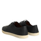 Dolce & Gabbana Black Leather Bee Crown Low Top Sneakers Shoes
