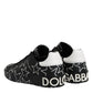 Dolce & Gabbana Black White Stars Low Top Men Sneakers Shoes