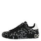 Dolce & Gabbana Black White Stars Low Top Men Sneakers Shoes