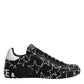 Dolce & Gabbana Black White Stars Low Top Men Sneakers Shoes