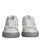 Dolce & Gabbana White Low Top DG Embossed Men Sneakers Shoes