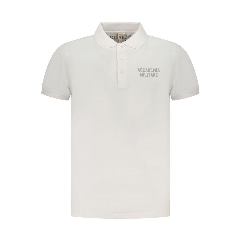 Accademia Militare White Cotton Polo Shirt Mens T-Shirt