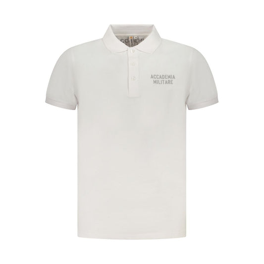Accademia Militare White Cotton Polo Shirt Mens T-Shirt