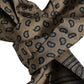 Dolce & Gabbana Brown Printed Neck Warmer Men Foulard Scarf