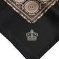 Dolce & Gabbana Black Brown Patterned Square Foulard Scarf