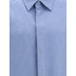 Fendi Light Blue Linen Shortsleeve Shirt