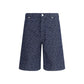 Fendi Blue Cotton Bermuda Shorts