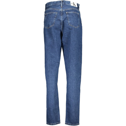Calvin Klein Blue Cotton Mom Jeans