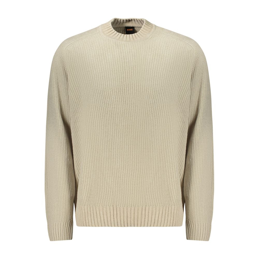 Hugo Boss Beige Cotton Men Sweater Mens Sweater
