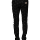 Dolce & Gabbana Black Cotton DG Logo Skinny Men Denim Jeans