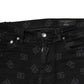 Dolce & Gabbana Black Cotton DG Logo Skinny Men Denim Jeans
