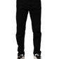 Dolce & Gabbana Black Cotton Tattered Slim Fit Men Denim Jeans