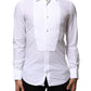 Dolce & Gabbana White GOLD Cotton Poplin Formal Dress Shirt