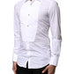 Dolce & Gabbana White GOLD Cotton Poplin Formal Dress Shirt
