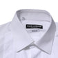 Dolce & Gabbana White GOLD Cotton Poplin Formal Dress Shirt