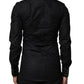Dolce & Gabbana Black Cotton GOLD Long Sleeves Dress Shirt