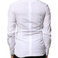 Dolce & Gabbana White GOLD Embroidery Detailed Dress Shirt