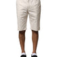 Dolce & Gabbana Beige Cotton Stretch Mid Waist Bermuda Shorts