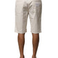 Dolce & Gabbana Beige Cotton Stretch Mid Waist Bermuda Shorts