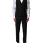 Dolce & Gabbana Black Wool 3 Piece Single Breasted Suit