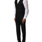 Dolce & Gabbana Black Wool 3 Piece Single Breasted Suit
