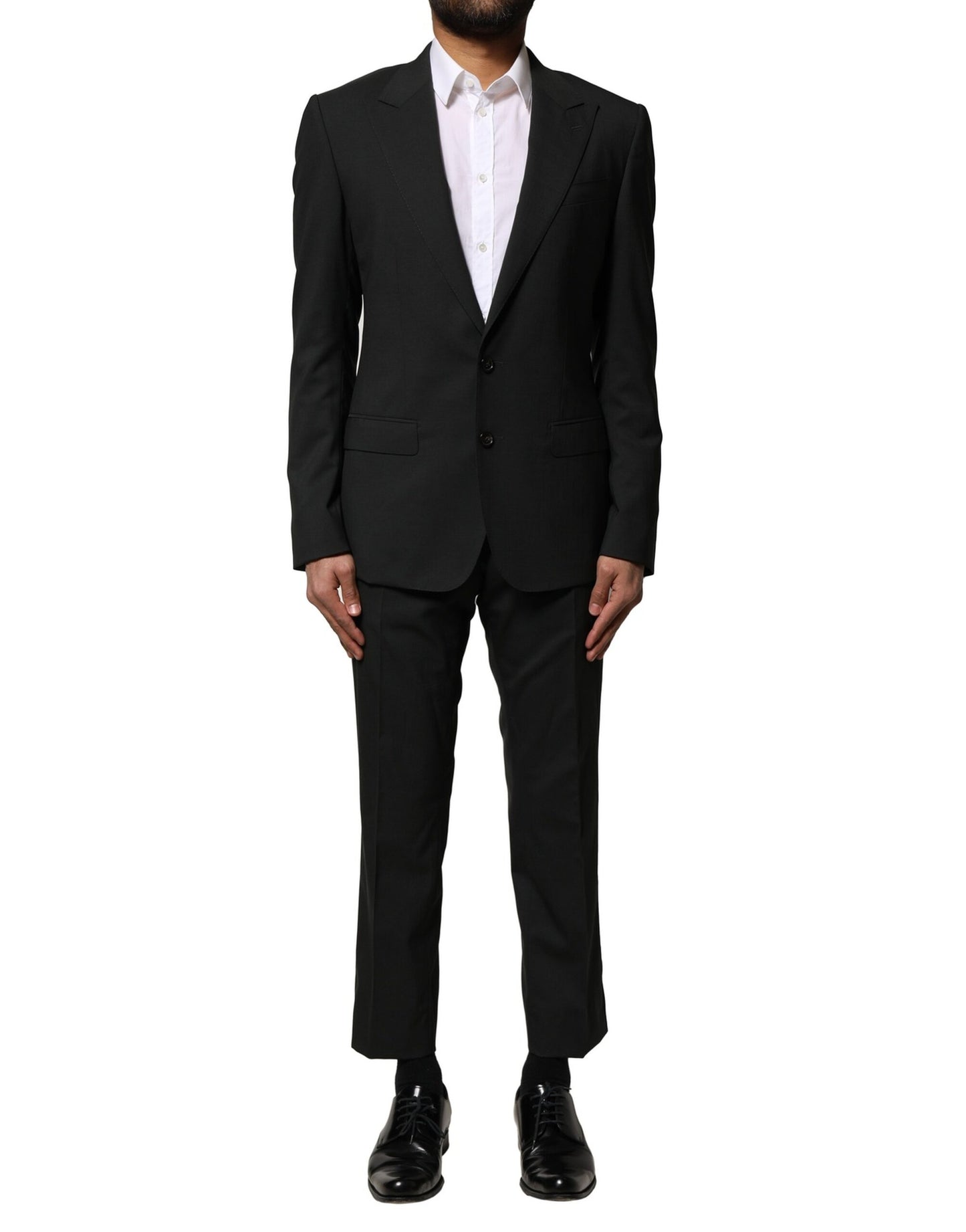 Dolce & Gabbana Black Wool 2 Piece Single Breasted Suit
