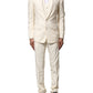 Dolce & Gabbana Ivory Wool 3 Piece Single Breasted Suit