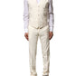 Dolce & Gabbana Ivory Wool 3 Piece Single Breasted Suit