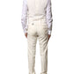 Dolce & Gabbana Ivory Wool 3 Piece Single Breasted Suit