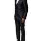 Dolce & Gabbana Black Jacquard 3 Piece Single Breasted Suit
