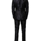 Dolce & Gabbana Black Jacquard 3 Piece Single Breasted Suit