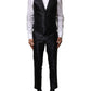 Dolce & Gabbana Black Jacquard 3 Piece Single Breasted Suit