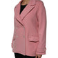 PINK MEMORIES Pink Wool Double Breasted Blazer Coat Jacket