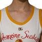 Dolce & Gabbana White Araneine Siciliane Sleeveless Tank Top