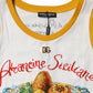 Dolce & Gabbana White Araneine Siciliane Sleeveless Tank Top