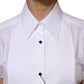 Dolce & Gabbana White Cotton Collared Short Sleeves Top