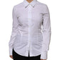 Dolce & Gabbana White Cotton Collared Long Sleeves Shirt Top