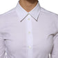 Dolce & Gabbana White Cotton Collared Long Sleeves Shirt Top