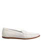 Dolce & Gabbana White Leather Loafers Moccasins Slip On Shoes