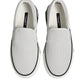 Dolce & Gabbana White Dotted Leather Slip On Men Sneakers Shoes