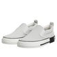 Dolce & Gabbana White Dotted Leather Slip On Men Sneakers Shoes