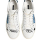 Dolce & Gabbana White Leather Printed Low Top Sneakers Shoes